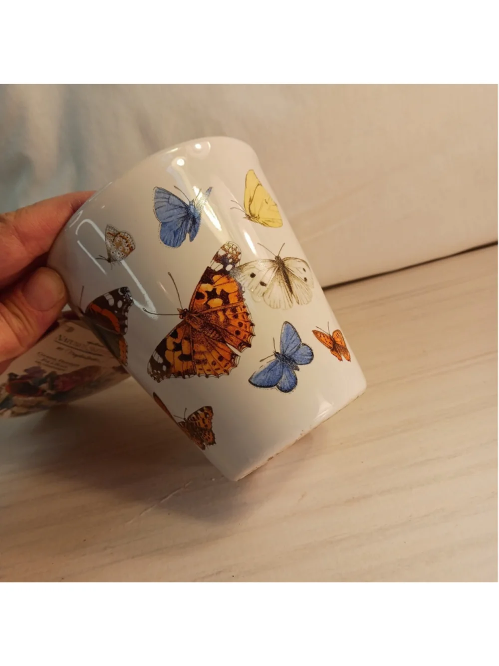VTG Hallmark Nature Sketchbook Margarine Baskin 1998 Ceramic Flower Pot 4